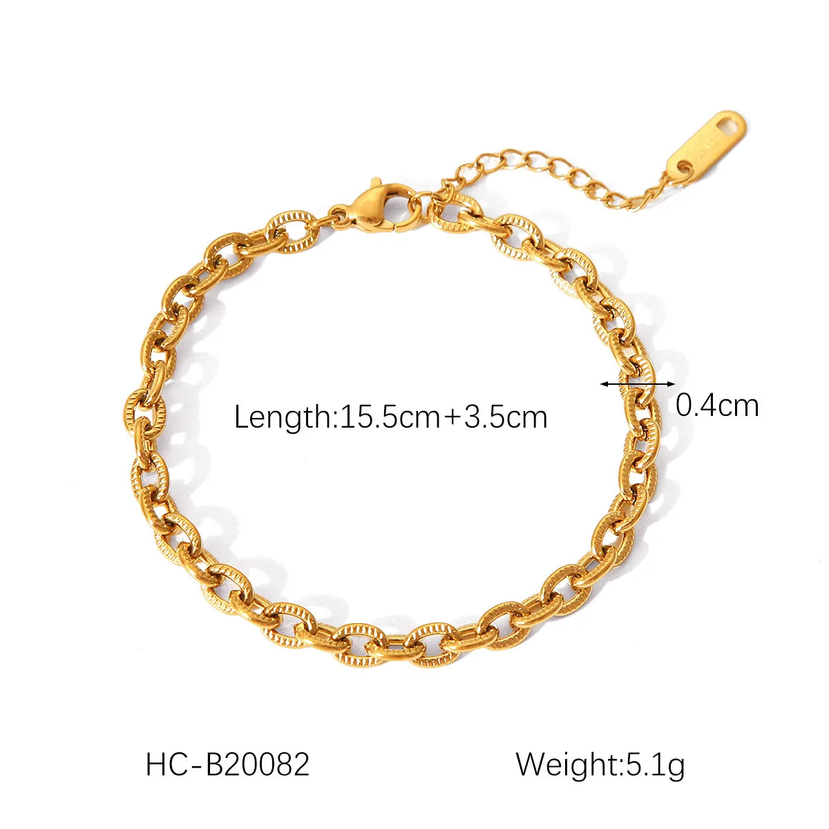 Brazalete de mini eslabones con textura