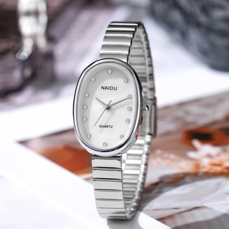 Reloj Naidu de correa acanalada - Plateado