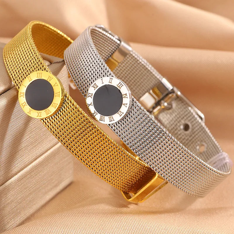Kit de 2 Brazaletes tipo reloj estilo romano