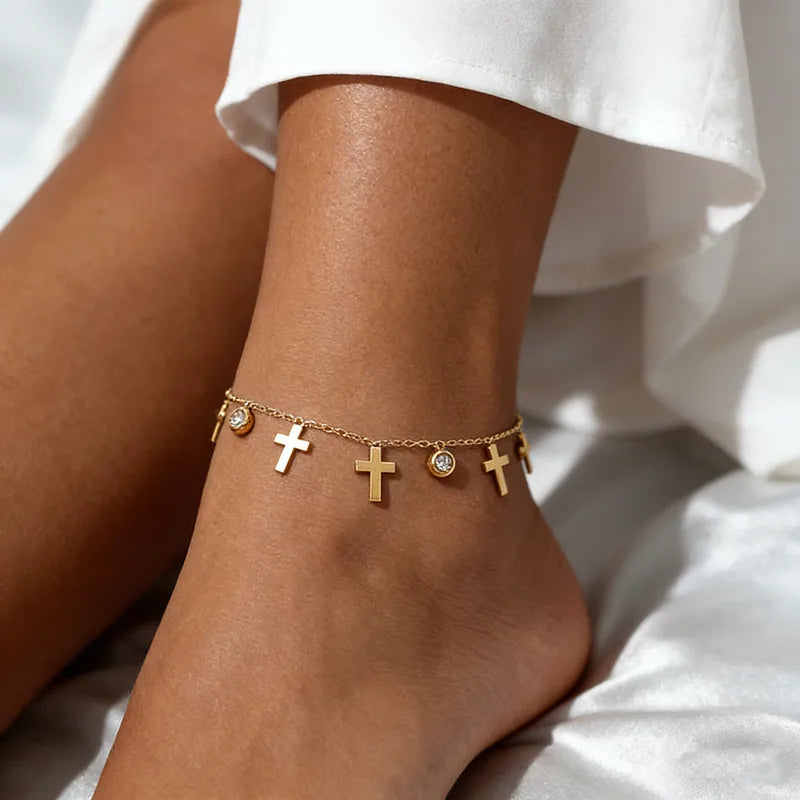 Tobillera de cruces