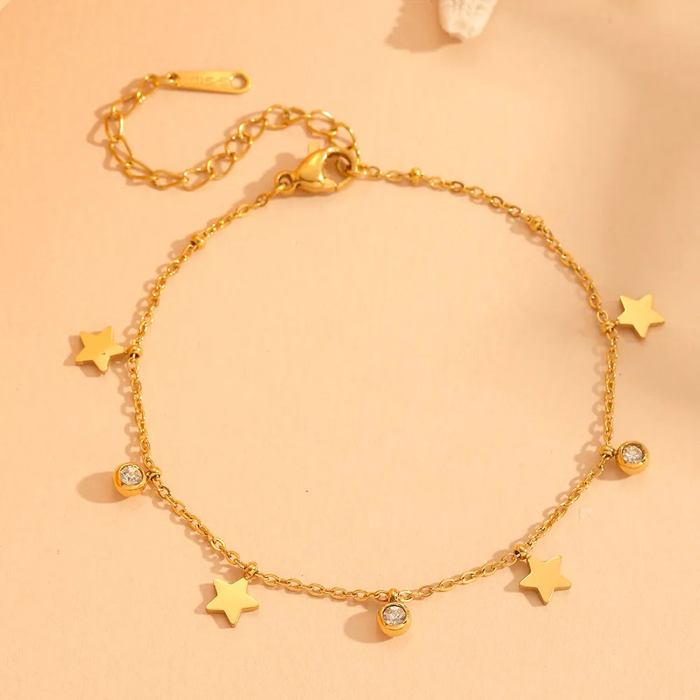 Tobillera de estrellas con puntos de luz