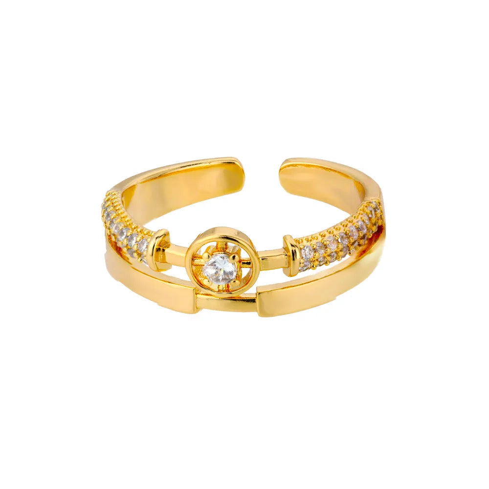 Anillo doble con punto de luz - Ajustable