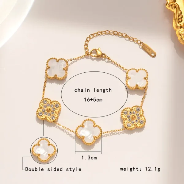 Pulsera Van Cleef Doble Cara - Blanco