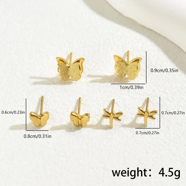 Set de 3 pares de topitos de mariposas - Imagen 2