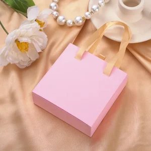 Caja/Bolsa Rosa con beige