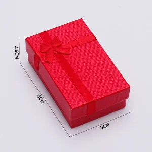 Mini caja rectangular con lazo ROJA