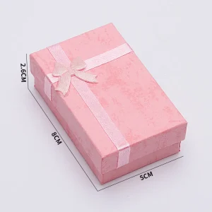 Mini caja rectangular con lazo ROSA