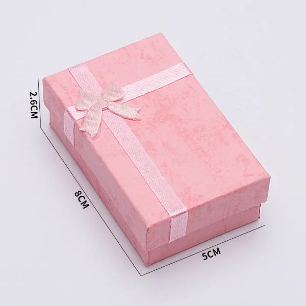 Mini caja rectangular con lazo ROSA