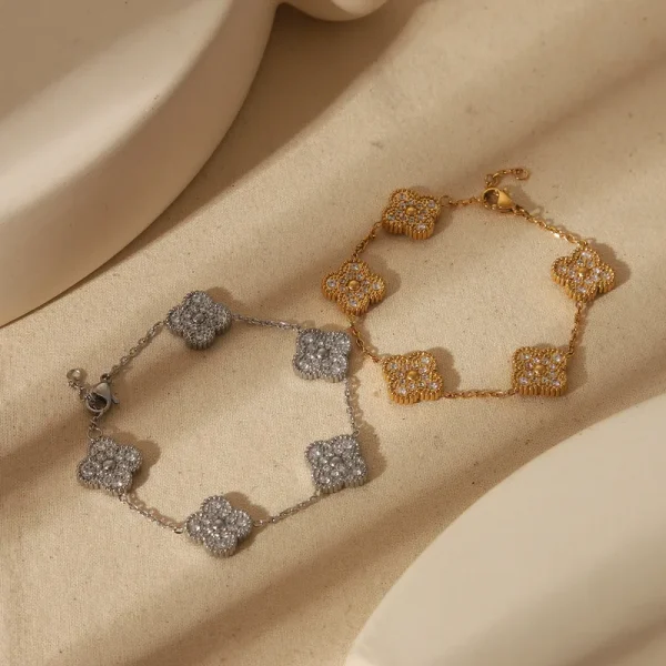 Pulsera Van Cleef de cristales - Plateado - Imagen 2
