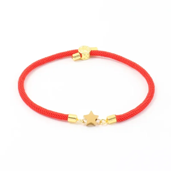 Pulsera de cordón con estrella - Rojo