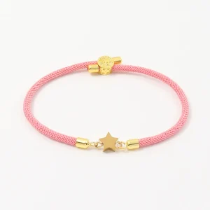 Pulsera de cordón con estrella - Rosa