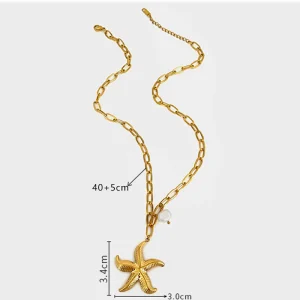 Cadena de eslabones con estrella de mar