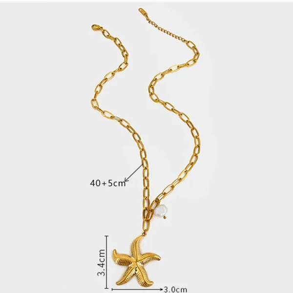 Cadena de eslabones con estrella de mar