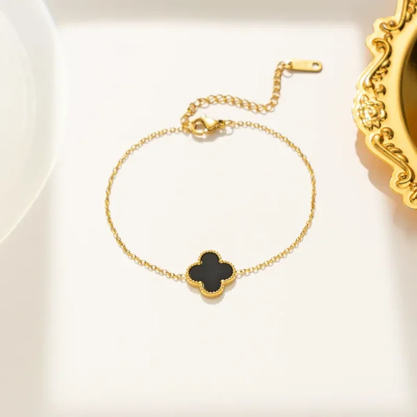 Pulsera Van Cleef de un dije - Negro