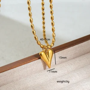 Cadena de balines con corazon