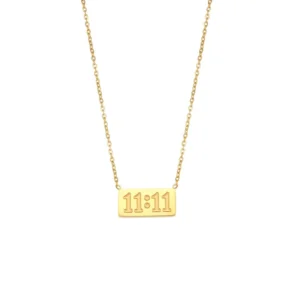 Collar de placa 11:11 - Dorado