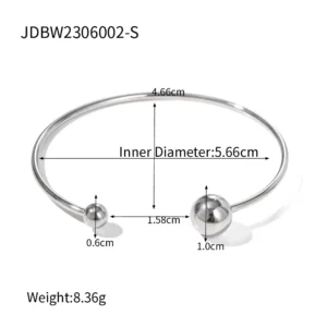 Brazalete ajustable balines | Plateado