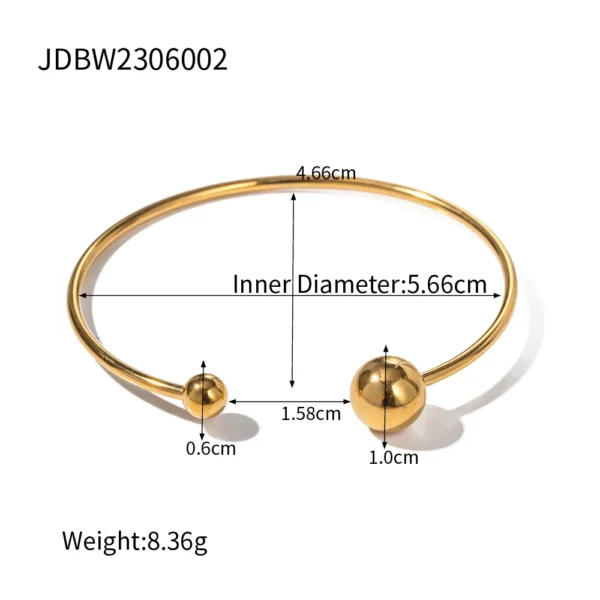 Brazalete ajustable balines | Dorado - Imagen 2